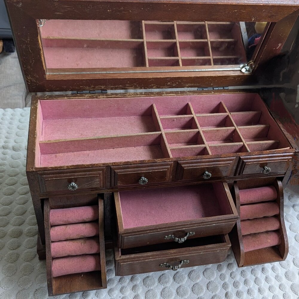 Wooden Jewelry Box w/ Music Box